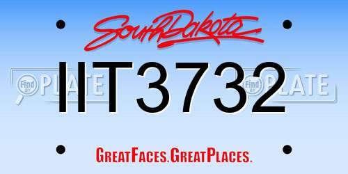 IIT3732 South Dakota License Plate