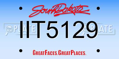 IIT5129 South Dakota License Plate