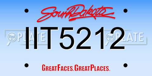 IIT5212 South Dakota License Plate