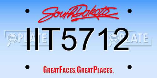 IIT5712 South Dakota License Plate