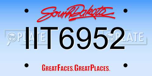 IIT6952 South Dakota License Plate