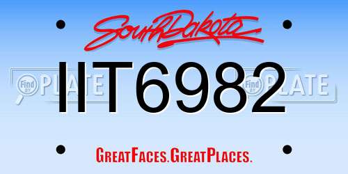IIT6982 South Dakota License Plate