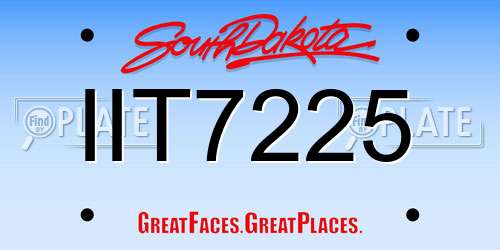 IIT7225 South Dakota License Plate