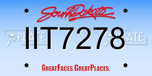 IIT7278 South Dakota License Plate
