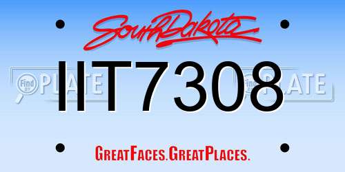 IIT7308 South Dakota License Plate