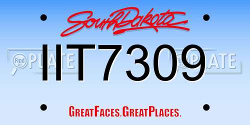 IIT7309 South Dakota License Plate