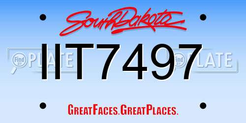 IIT7497 South Dakota License Plate