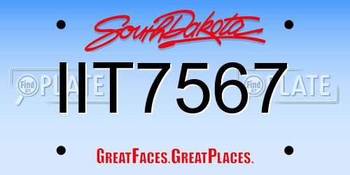 IIT7567 South Dakota License Plate