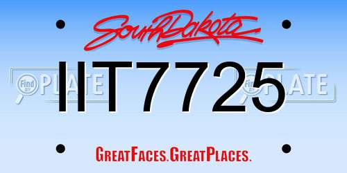 IIT7725 South Dakota License Plate