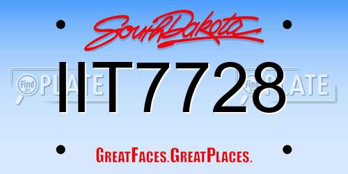IIT7728 South Dakota License Plate