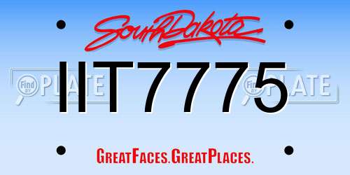 IIT7775 South Dakota License Plate