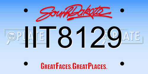 IIT8129 South Dakota License Plate