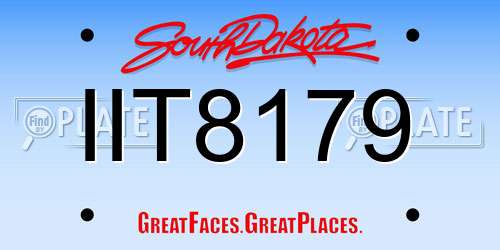 IIT8179 South Dakota License Plate