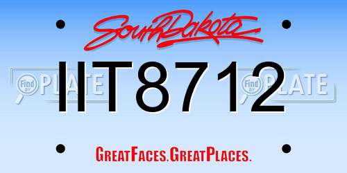 IIT8712 South Dakota License Plate