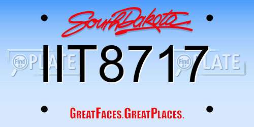 IIT8717 South Dakota License Plate