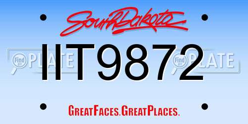 IIT9872 South Dakota License Plate