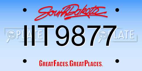 IIT9877 South Dakota License Plate
