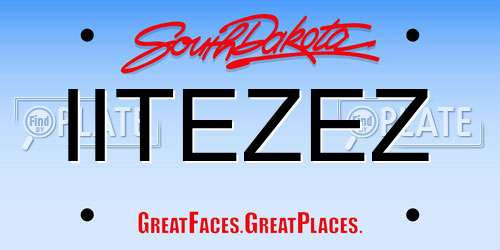 IITEZEZ South Dakota License Plate