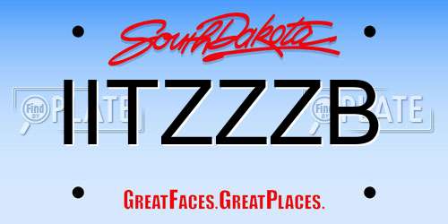 IITZZZB South Dakota License Plate