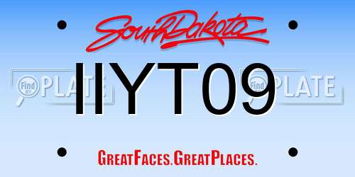IIYT09 South Dakota License Plate