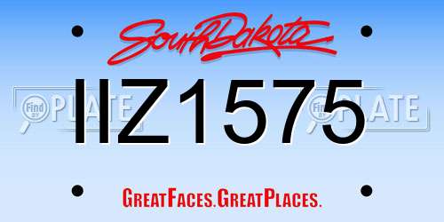 IIZ1575 South Dakota License Plate