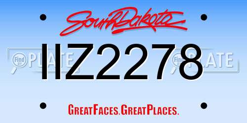 IIZ2278 South Dakota License Plate
