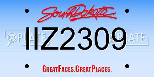 IIZ2309 South Dakota License Plate