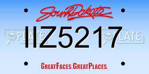 IIZ5217 South Dakota License Plate
