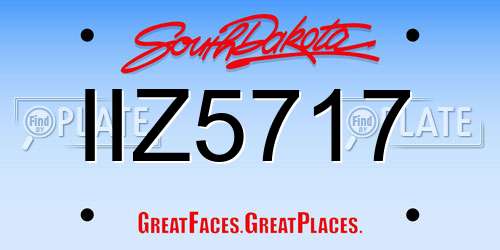 IIZ5717 South Dakota License Plate
