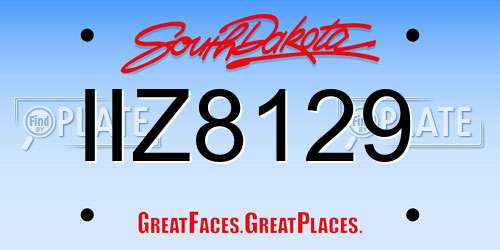 IIZ8129 South Dakota License Plate