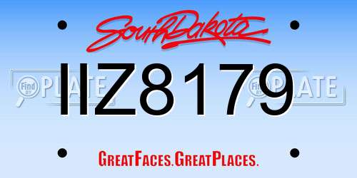 IIZ8179 South Dakota License Plate