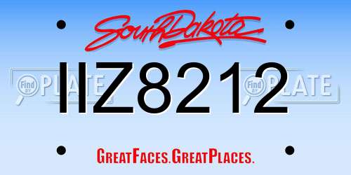 IIZ8212 South Dakota License Plate
