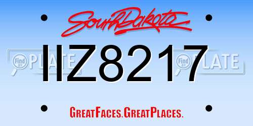 IIZ8217 South Dakota License Plate