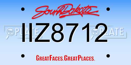 IIZ8712 South Dakota License Plate