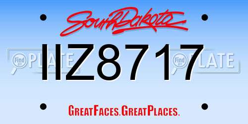 IIZ8717 South Dakota License Plate