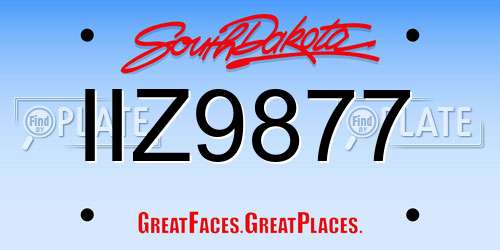 IIZ9877 South Dakota License Plate
