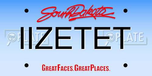 IIZETET South Dakota License Plate