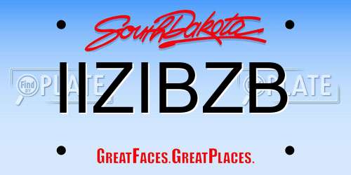 IIZIBZB South Dakota License Plate