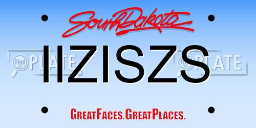 IIZISZS South Dakota License Plate