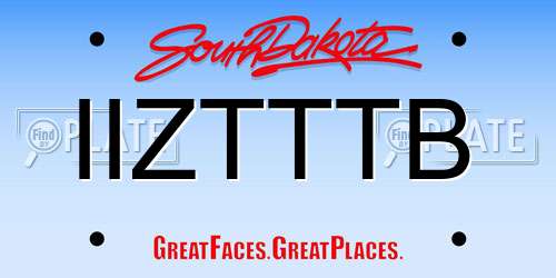 IIZTTTB South Dakota License Plate