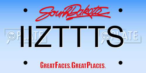 IIZTTTS South Dakota License Plate