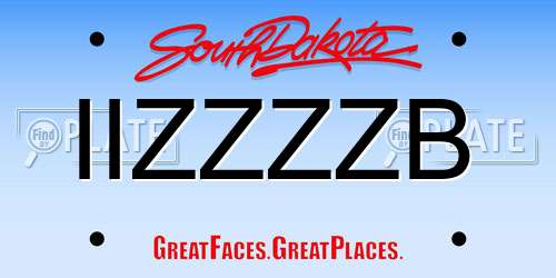 IIZZZZB South Dakota License Plate