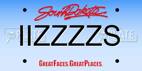 IIZZZZS South Dakota License Plate