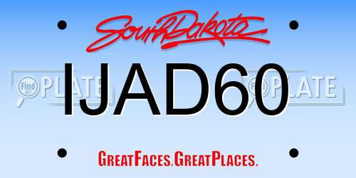 IJAD60 South Dakota License Plate