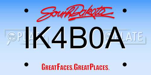 IK4B0A South Dakota License Plate