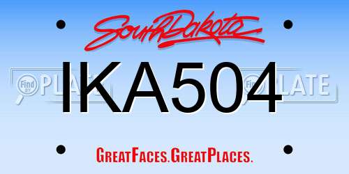 IKA504 South Dakota License Plate