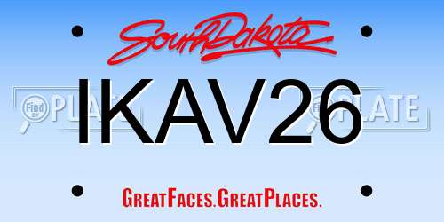 IKAV26 South Dakota License Plate