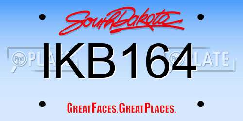 IKB164 South Dakota License Plate