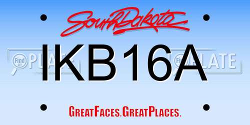 IKB16A South Dakota License Plate