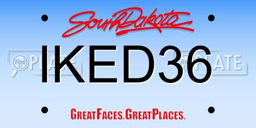 IKED36 South Dakota License Plate